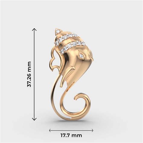 Glorious Ganesha Diamond Pendant Without Chain