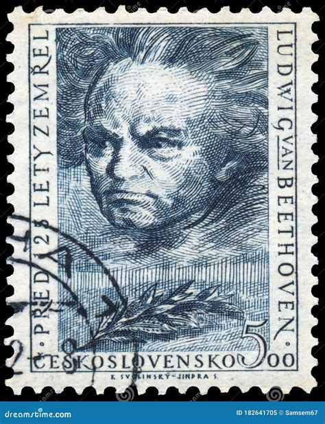 Stamp Shows Portrait Ludwig Van Beethoven Editorial Image - Image of ...