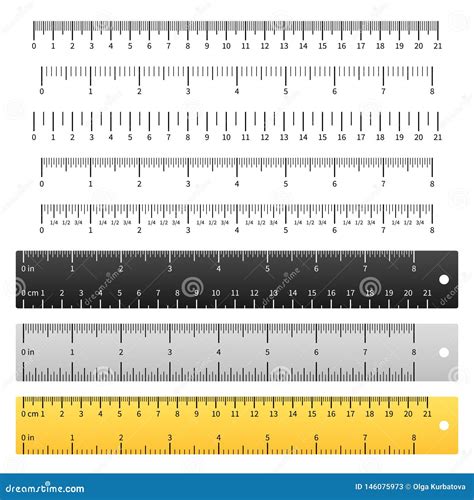Measuring Rulers. School Ruler, Metric Scale Measure Inches Measurement ...