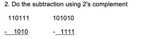 Subtraction Using 2s Complement 的图像结果