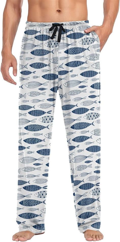 FREEAMG Ornamental Fish Pattern Pajama Pants for Men, Men's Separate ...