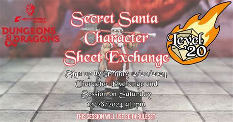 Dungeons & Dragons: Secret Santa Character Sheet Exchange Session, 321 ...