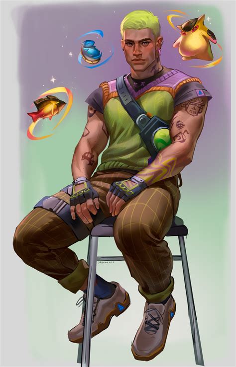 gekko, wingman, dizzy, and thrash (valorant) drawn by sasha_shkret ...