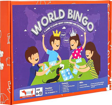 Buy CocoMoco Kids World Bingo Geography Game for Kids Educational Toy ...