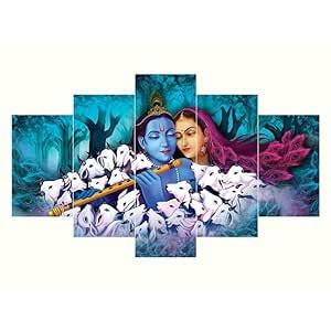 CHRONIKLE Decorative Radhe Krishna Love Multicolor Scenery Home/Office ...