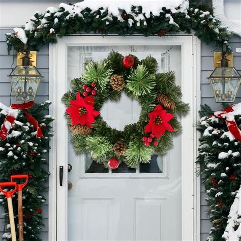 Buy Festive Creations Christmas Wreath for Front Door | Holiday ...