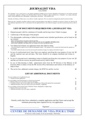 Fillable Online Checklist - ENG - Journalist Visa.doc Fax Email Print ...