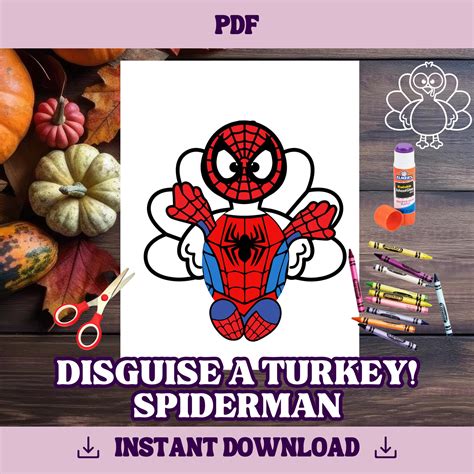 Spiderman Turkey Disguise Template | Fanny Printable