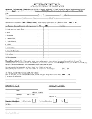 Fillable Online Athletic Physical Exam Form 21-22 Fax Email Print ...