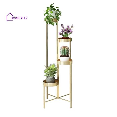 Buy Orlando Luxury Plant Stand in Gold Color Online In India at Best ...