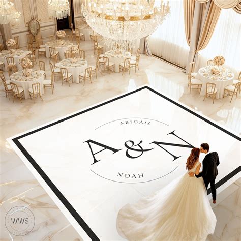 Custom Wedding Dance Floor Wrap Self Stick Dance Floor Black Monogram ...