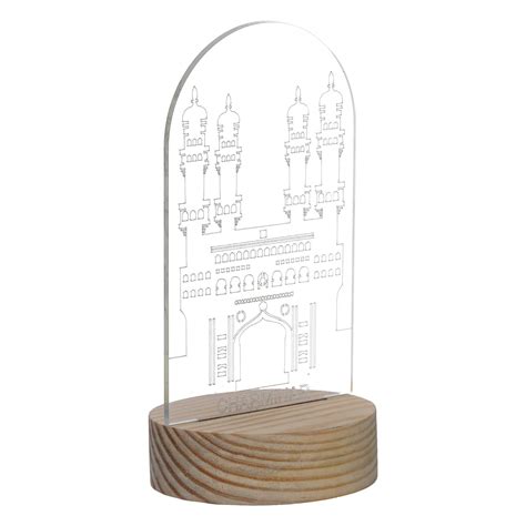 eCraftIndia Acrylic & Wooden Base Light Blue Charminar Design Decorate