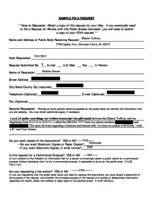 Fillable Online sample foia request form - Illinois Attorney General ...
