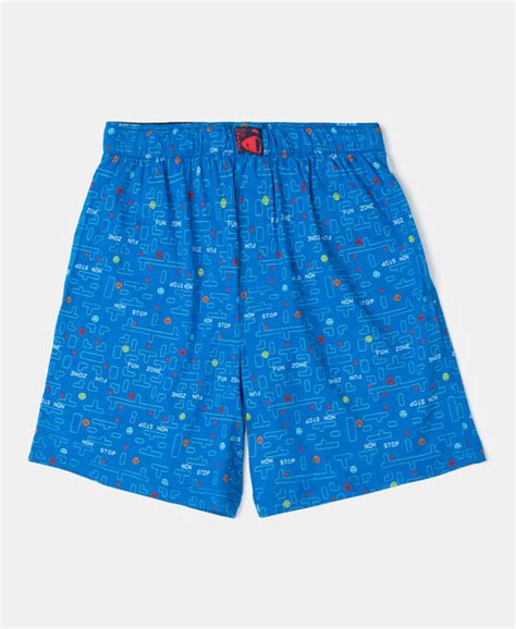 Buy Super Combed Cotton Printed Boxer Shorts with Side Pockets - Black ...