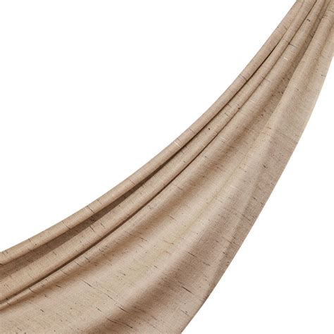 Ottoman Beige Shantung Wool Silk Scarf | Ipekevi