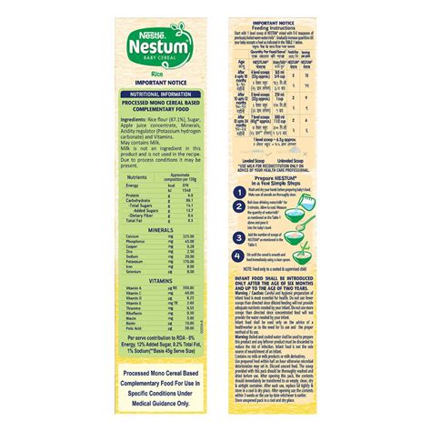 Buy Nestle Nestum Baby Cereal Rice (After 6 Months) Powder, 300 gm ...