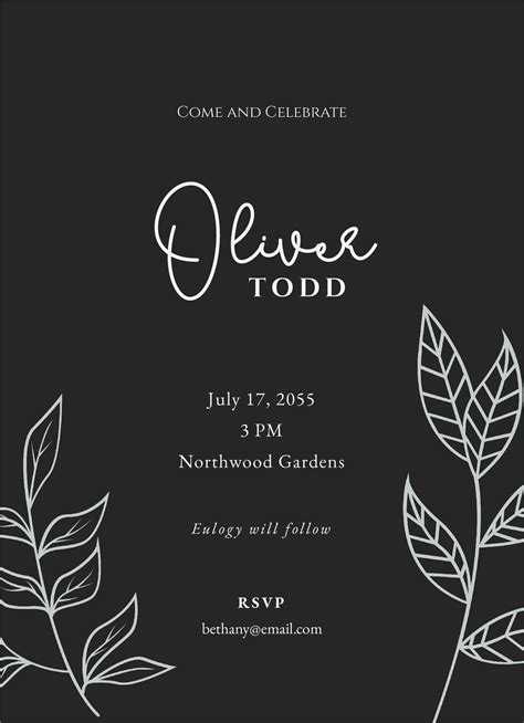 Religious Celebration Of Life Invitation Template in PSD, Illustrator ...