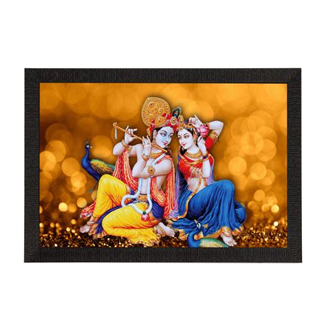 Radha Krishna Playing Flute Satin Matt Texture UV Art Painting ...