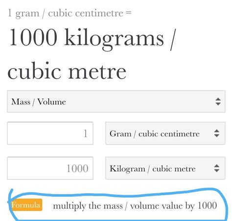 relationship between kg per metre cube and gram per centimetre cube ...