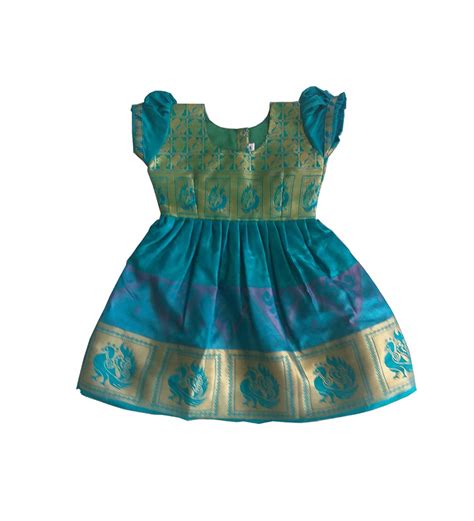 Buy Pattu Pavadai Baby Girls' Maxi Dress (PP942_3M_Gold & Violet_0-3 ...