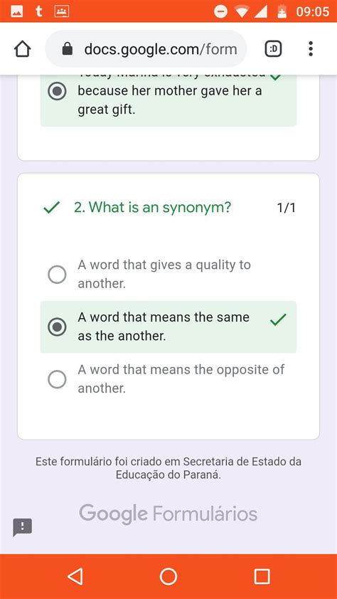 2. What is an synonym? a) A word that gives a quality to another. b) A ...