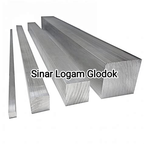 Jual plat alumunium square bar 20mm x 20mm x 550mm alumunium kotak 6061 ...