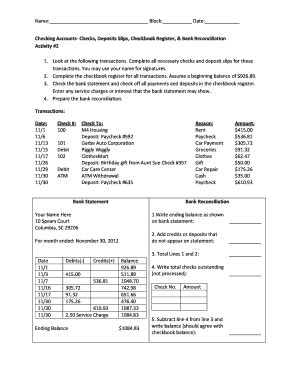Fillable Online Checking Accounts- Checks Deposits Slips Checkbook Fax ...