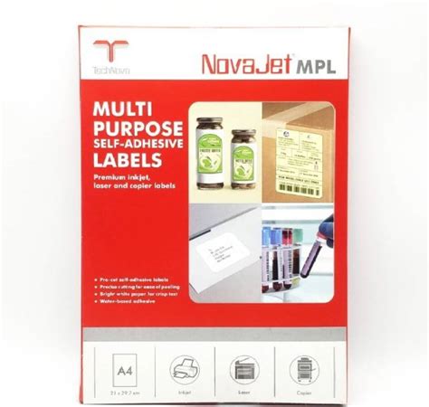 Novajet Multipurpose Self-Adhesive Labels Water based Paper Label Price ...