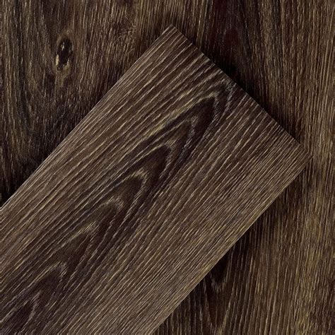 FunStick 6"x36" 15 Sheets Peel and Stick Floor Tile Waterproof Brown ...