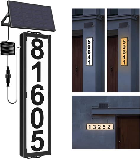 Amazon.com: Personalized Solar Lighted House Numbers for Outside, Led ...