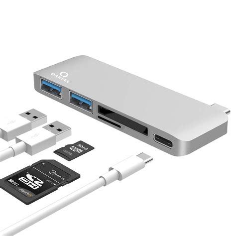 QARFEE USB C Hub Type C USB Hub 5 in 1 Multi-Port Adapter USB Type C to ...