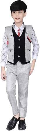 Buy Elite Trendz Boys Formal Suit Set 3-Piece - Grey Vest, Pants, Shirt ...