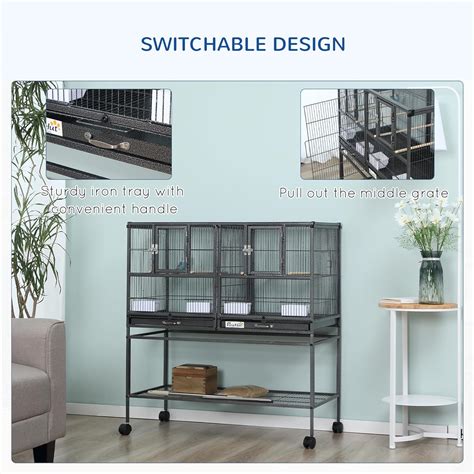 PawHut Large Bird Cage Parrot Cage with Divider, India | Ubuy