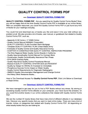Fillable Online tolian QUALITY CONTROL FORMS PDF - tolian Fax Email ...