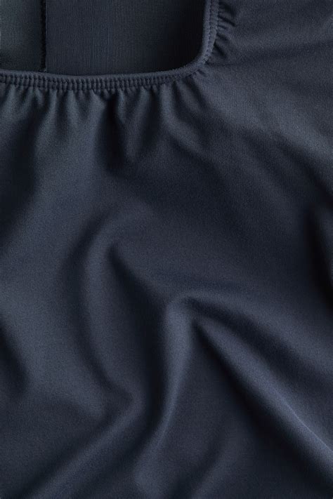 Padded-cup microfibre body - Navy blue - Ladies | H&M IN