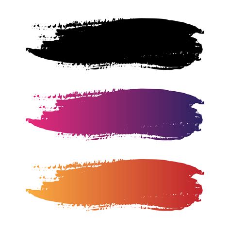 Paint brush stroke texture Three Colors 27286981 PNG