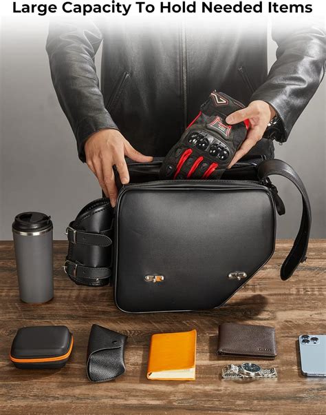 Buy KEMIMOTO Motorcycle Saddle Bags, Leather Motorcycle Saddlebags ...