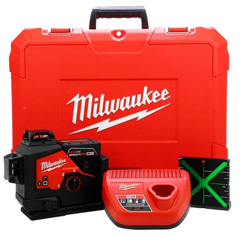 Milwaukee 360° Green Laser Level Kit M12 Battery (3632-21) | JB Tools