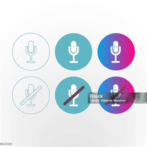 Microphone Icon With Turn Off Microphone Stock Illustration - Download ...