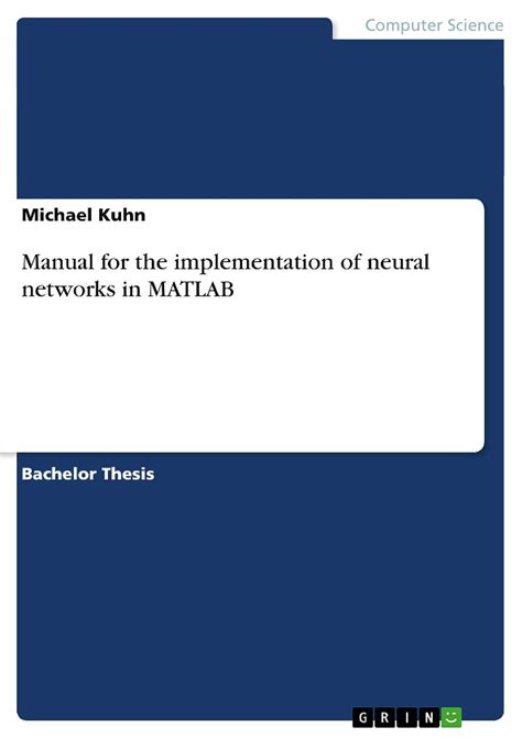 Buy Manual for the implementation of neural networks in MATLAB Book ...