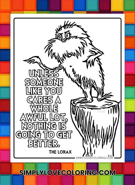 The Lorax Coloring Pages (Free PDF Printables) - Simply Love Coloring