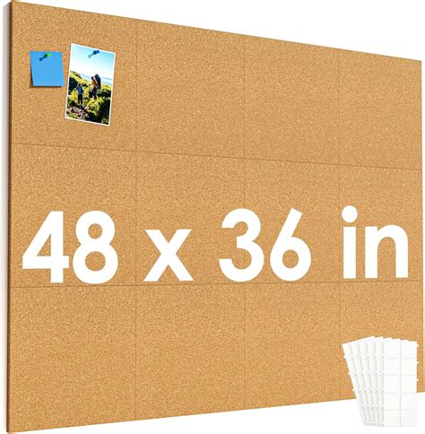 Amazon.com : MaxGear Large Cork Board for Wall 48" x 36", 12 Pack Cork ...