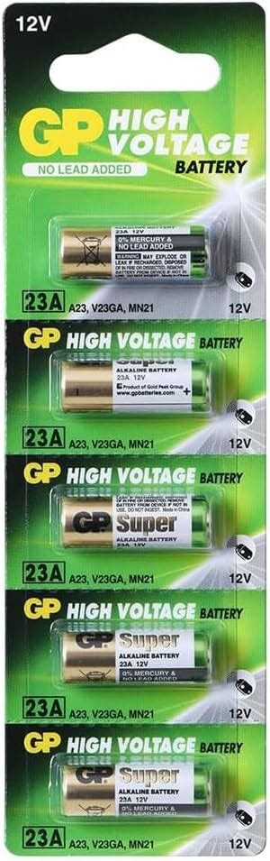 Souvenir 23A 12V Alkaline Battery High Voltage Cell for use car Alarms ...