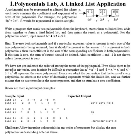 Linked List Polynomial Tutorial 的图像结果