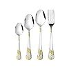 FnS Imperio Stainless Steel 24 Karat Gold Plated Cutlery Set of 24 with ...