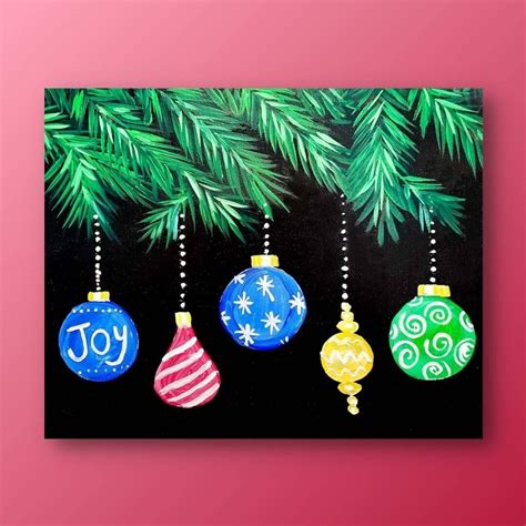Holiday Ornaments | Christmas canvas art, Christmas paintings ...