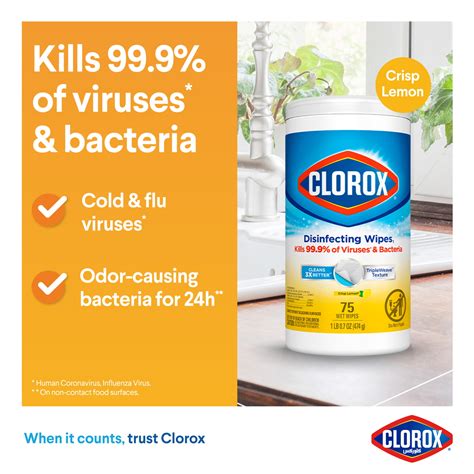 Clorox Disinfecting Wet Wipes Crisp Lemon 75 pcs Online at Best Price ...