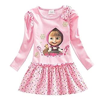 Buy THE LONDON STORE Girl's Pink Long-Sleeve Masha Dress Princess Dress ...