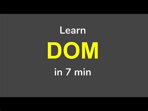 What is DOM - Document Object Model - Beginner Tutorial Video Lecture ...