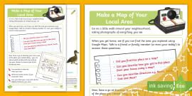 My Local Area Map Worksheet - Geography - Twinkl